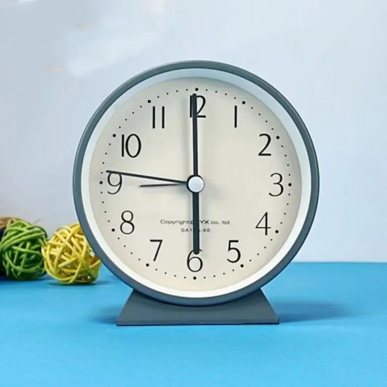 A Cute and Simple Round Bedside Table with A Clock Timer and A Small Student Alarm Clock Oasis Select green