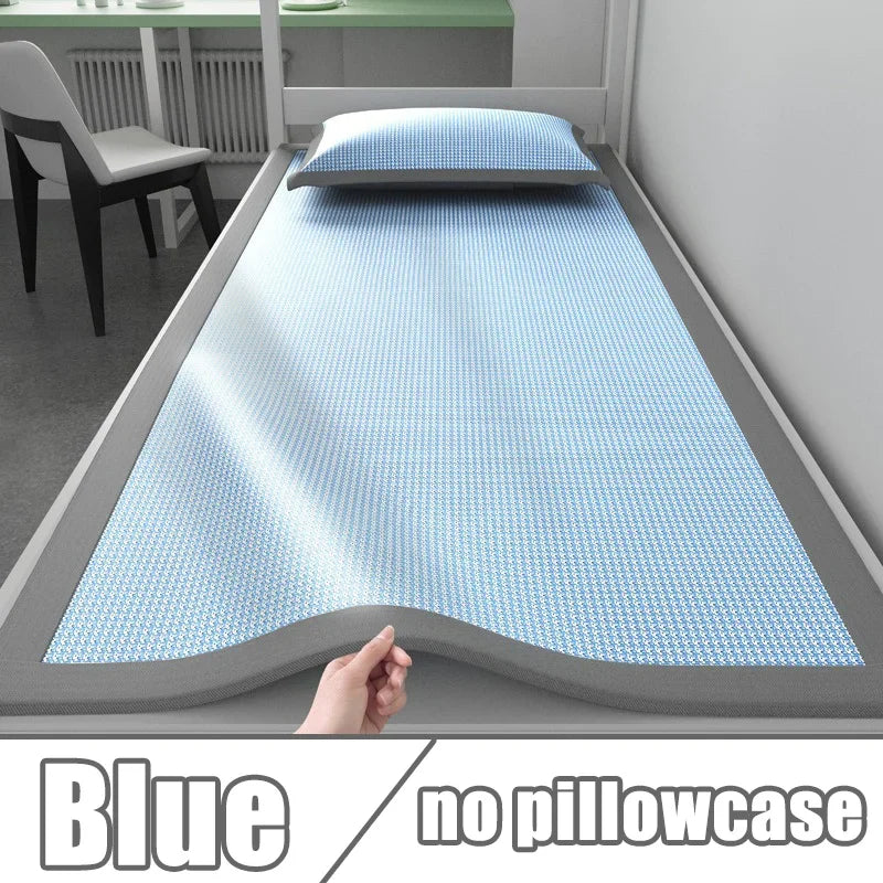 Cooling Bed Sheet Ice Silk Cold Feeling Mattress Cover for Summer Hot Weather Breathable Washable Bedding Use No Pillowcase Oasis Select Blue 90x200cm