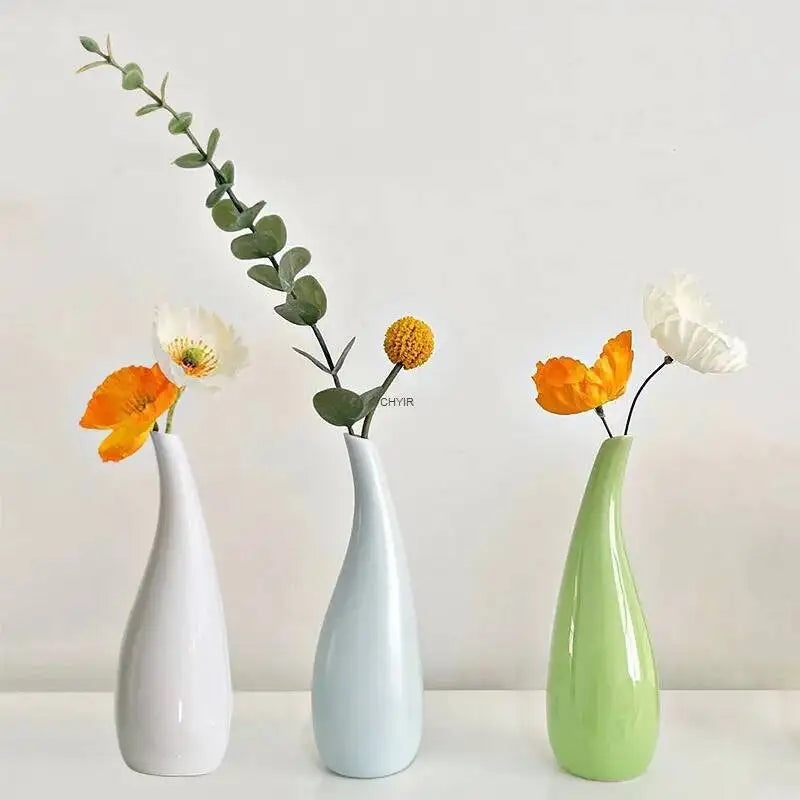 Ins-style Ceramic Long-neck Crescent-shaped Vase Small Ornament, Nordic-style Creative Simple Home Decoration Piece Oasis Select
