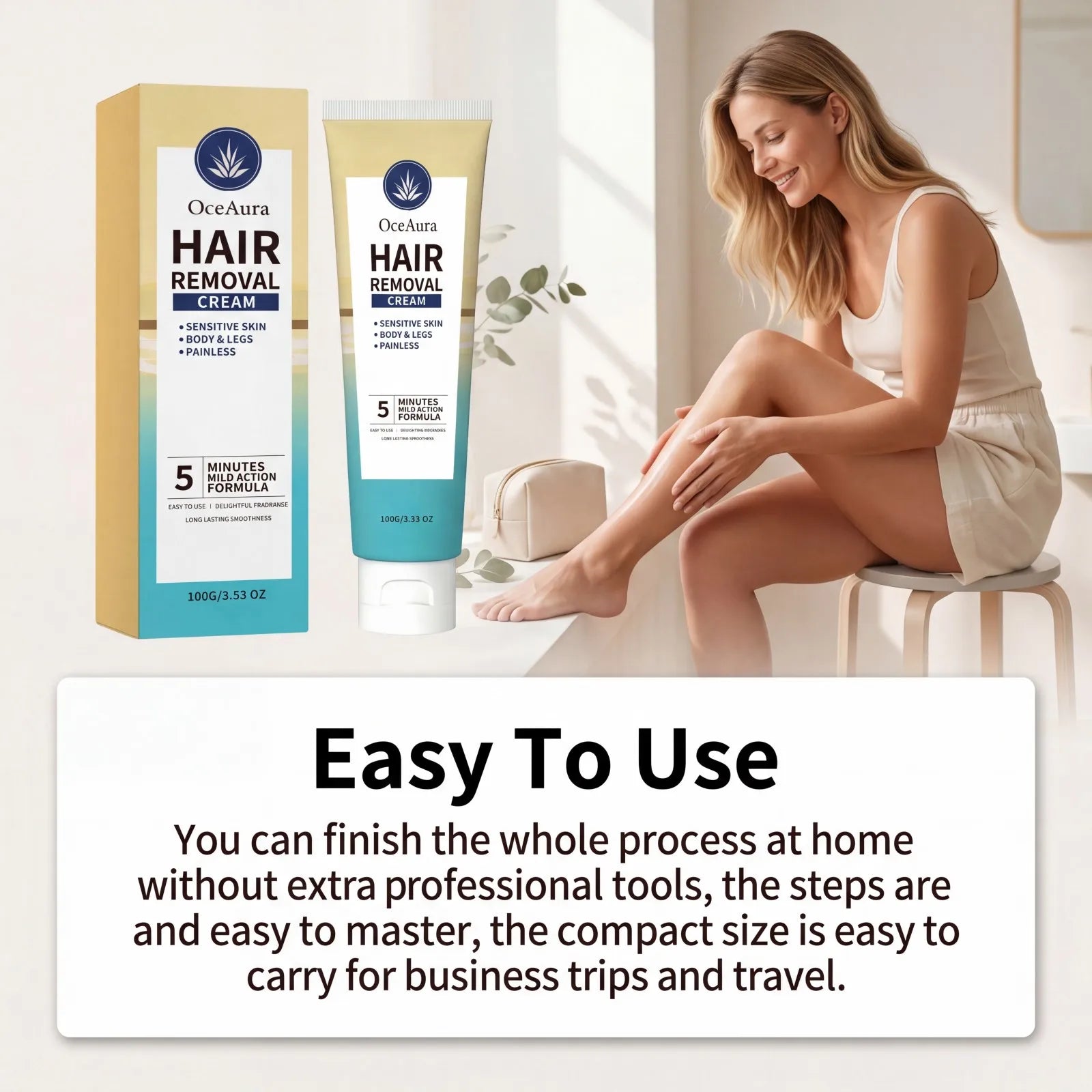 New 2026 Body Hair Removal Cream For Underarm Leg Arm Hair Growth Inhibitor Painless Shea Butter Hydrating Depilatory Cream 100g Oasis Select