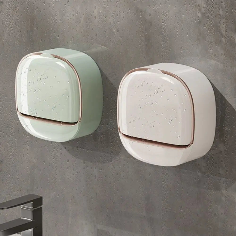 Wall Mounted Soap Dish With Drainage Box Waterproof Punch-Free Bathroom Drain Soap Box Soap Storage Case Bathroom Accessories Oasis Select