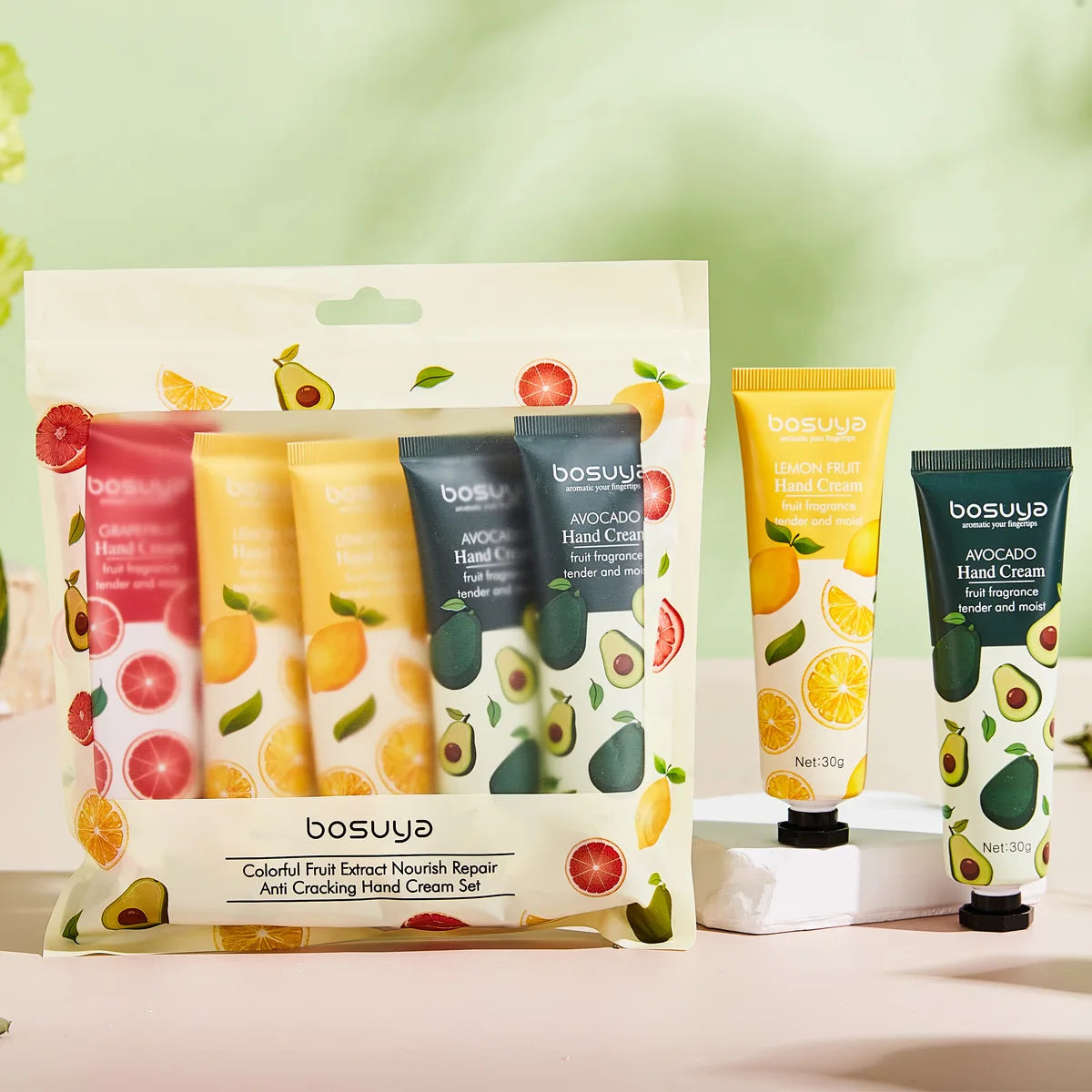 YOUNGCOME 5-Piece Plant Hand Cream Gift Set – Moisturizing Hand Cream Set Oasis Select Orange