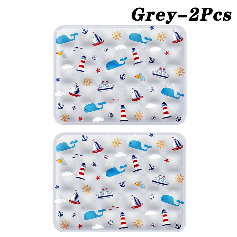 Summer Pet Cooling Mat for Dogs Cats Ice Silk Bed Pad Chill Sleeping Mat Reusable Non Toxic Non Slip for Pets Oasis Select Grey-2Pcs 40x30cm