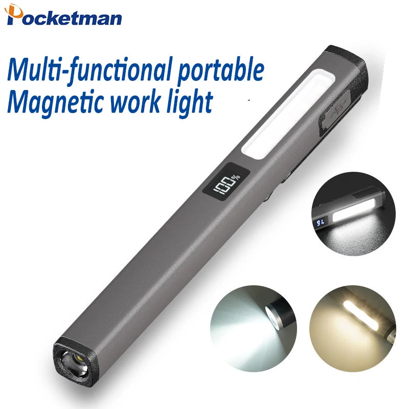 POCKETMAN Magnetic COB Pen Work Light USB Rechargeable LED
