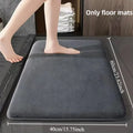 Super Absorbent Floor Mat Coral Velvet Non-Slip Bath Mat Quick Dry Bathroom Rug for Shower Room & Doorway Oasis Select Dark gray 40cm x 60cm