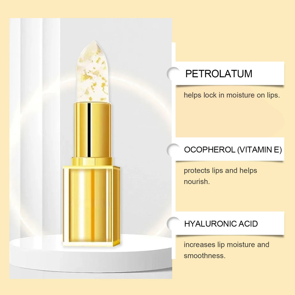 Jaysuing Gold Color-Changing Lip Balm | Hyaluronic Acid Hydrating Color-Changing Lip Balm Oasis Select
