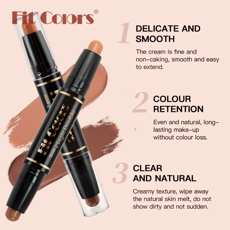Double-Head Highlighter & Concealer Contour Stick – Waterproof