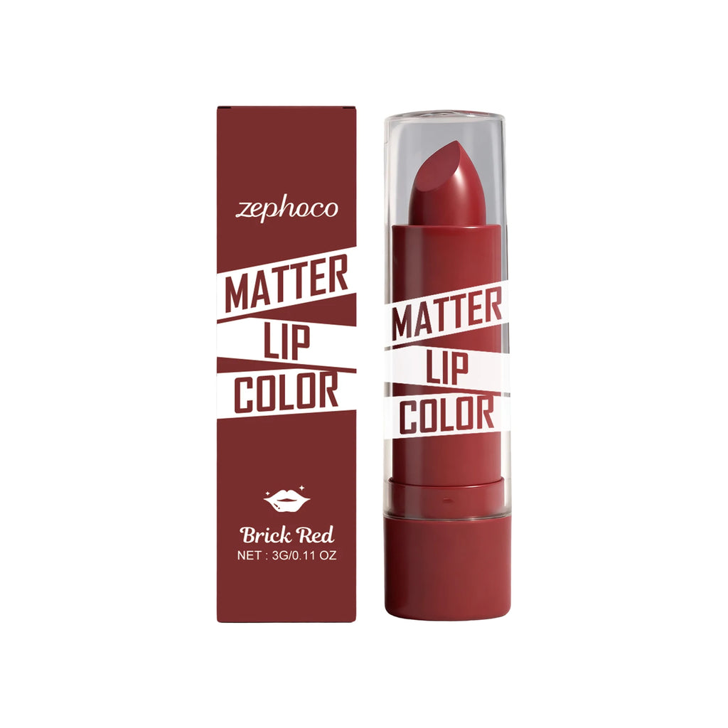 Brick red moisturizing lipstick, gives natural lip color, non-transfer, smooth for everyday use Oasis Select Brick red