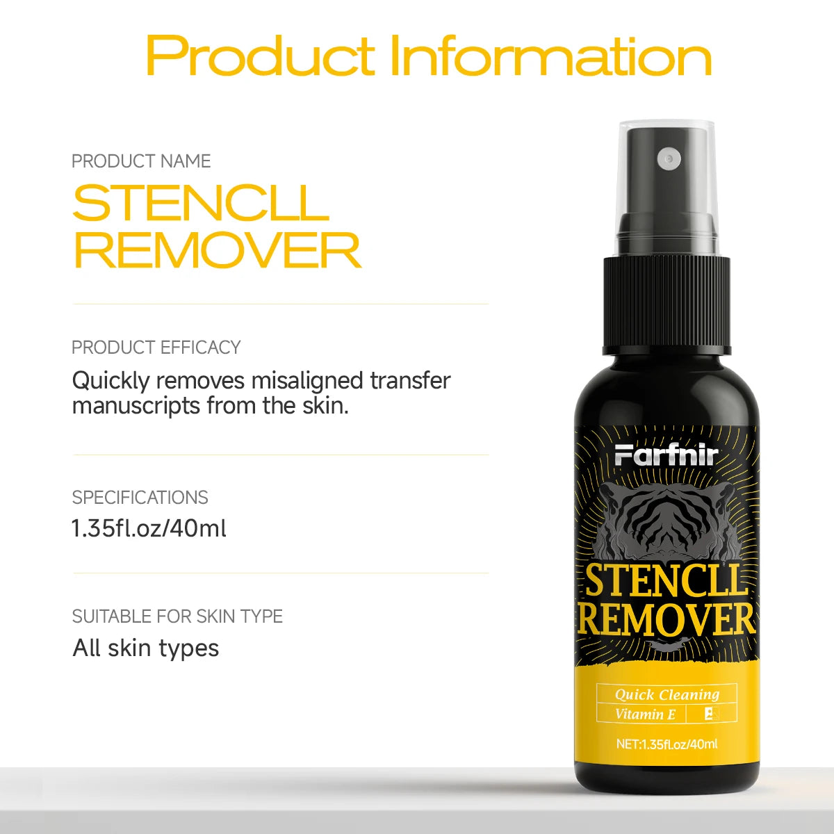 STEINCLL REMOVER is suitable for removing pattern stencils on the skin, spray remover, suitable for all skin types Oasis Select