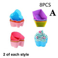 8 Pcs Silicone Lunch Box Dividers, Multi-use Baking Tools, Food Separator for Kids Students Bento Box & Cake Molds Oasis Select A