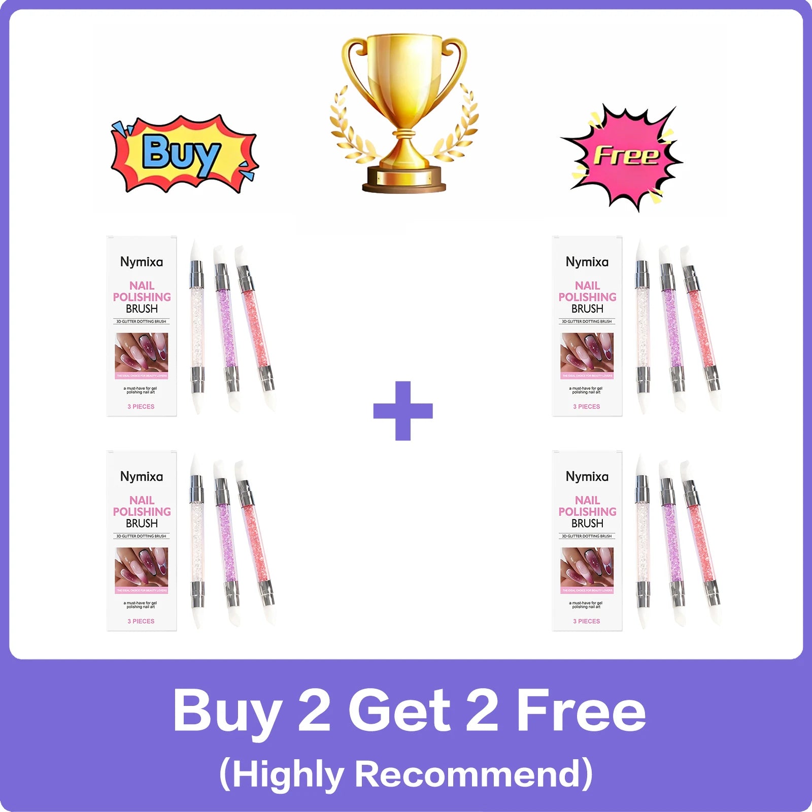 Nymixa 3 PCS Dual Head Silicone Nail Art Pen Glitter Pickup 3D Dot Line Drawing DIY Gel Manicure Tools Modeling Painting Design Oasis Select buy 2 free 2