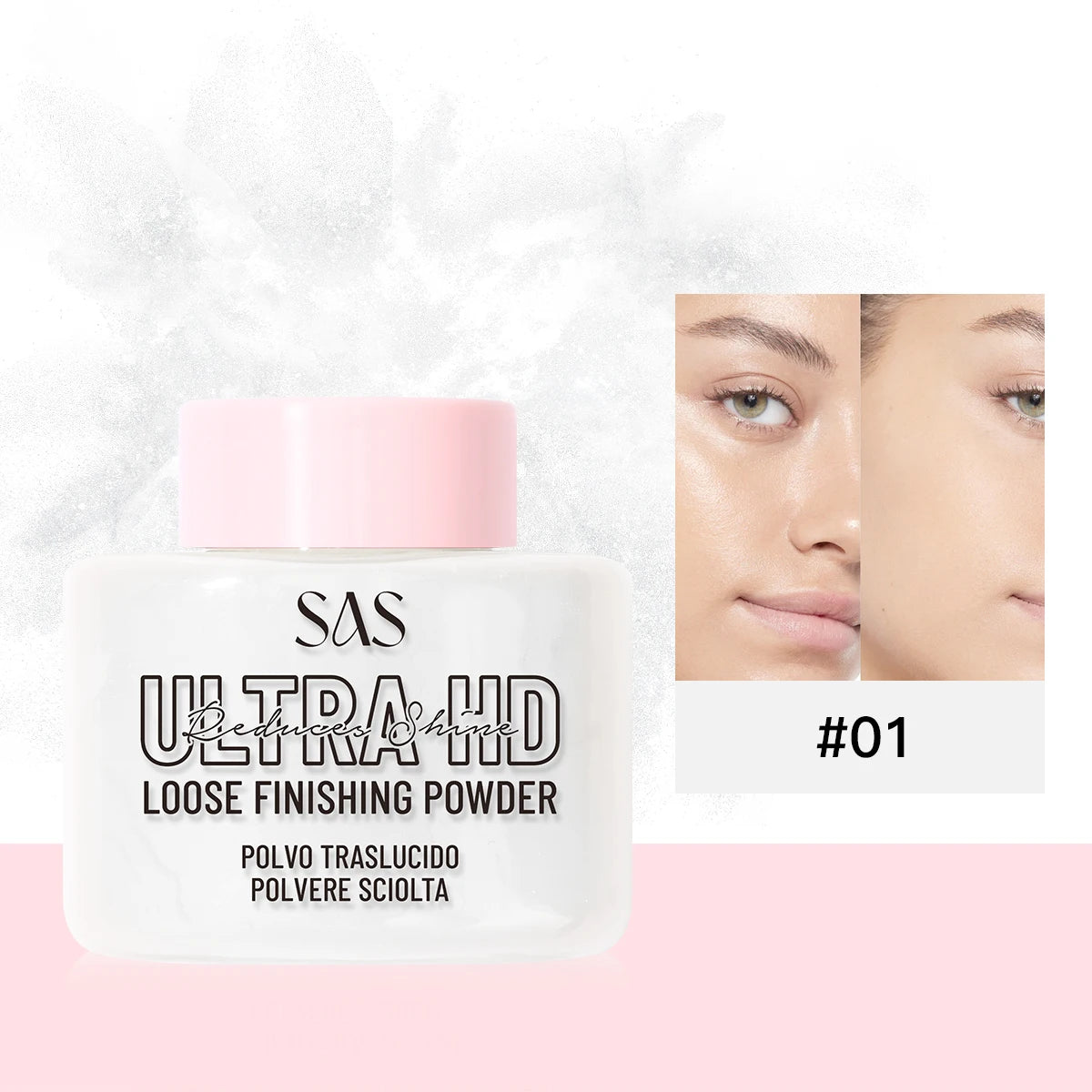 USHAS Matte Loose Setting Powder – Oil-Free, Pore-Blurring