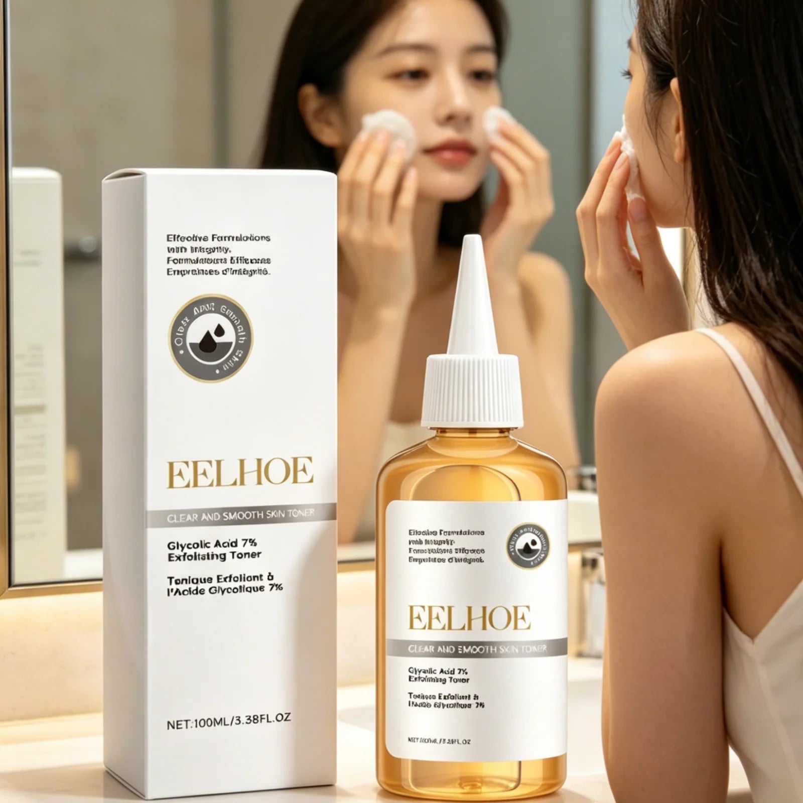EELHOE Glycolic Acid Toner Gentle Exfoliation Refine Pores Deep Moisturizing Brighten Skin Tone Natural Clear Smooth Skin Toner Oasis Select