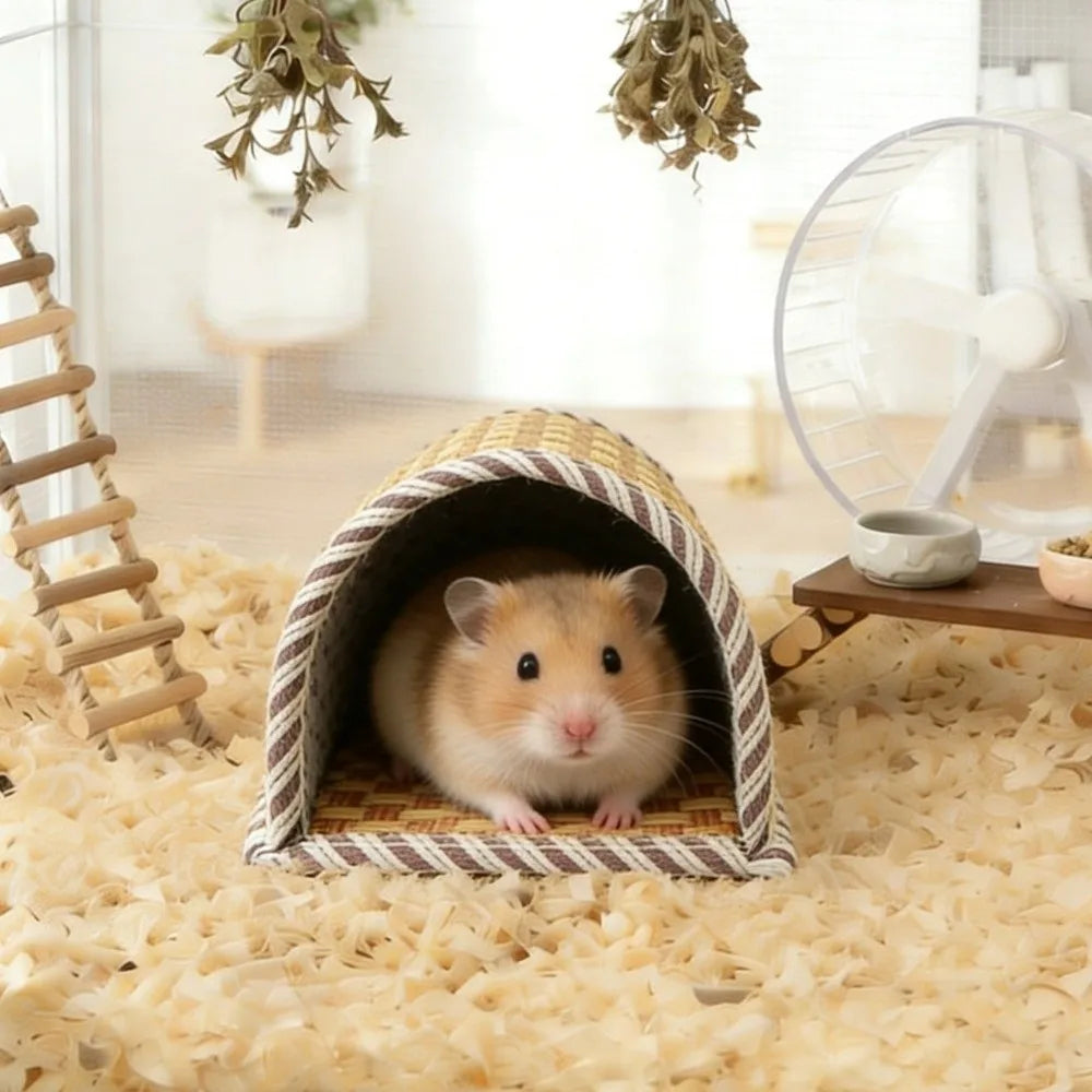 Scratch Resistant Hamster Cool Nest Wear Resistant Weave Pet Cave Nest Cooling Mat Breathable Hamster Rest Shelter Summer Oasis Select