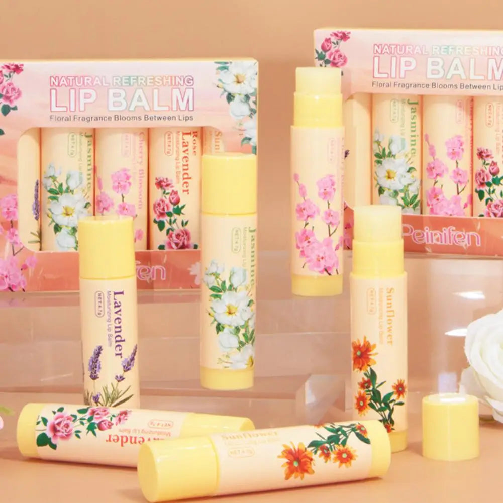 Eelhoe 5-Piece Flower Flavor Lip Balm Set – Hydrating & Nourishing Lip Balm Set Oasis Select