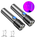 Mini 395nm UV Flashlight Portable LED Ultraviolet Blacklight Money Inspection Penlight with Clip Pet Urine Stains Detector Torch Oasis Select UVLED 2pcs