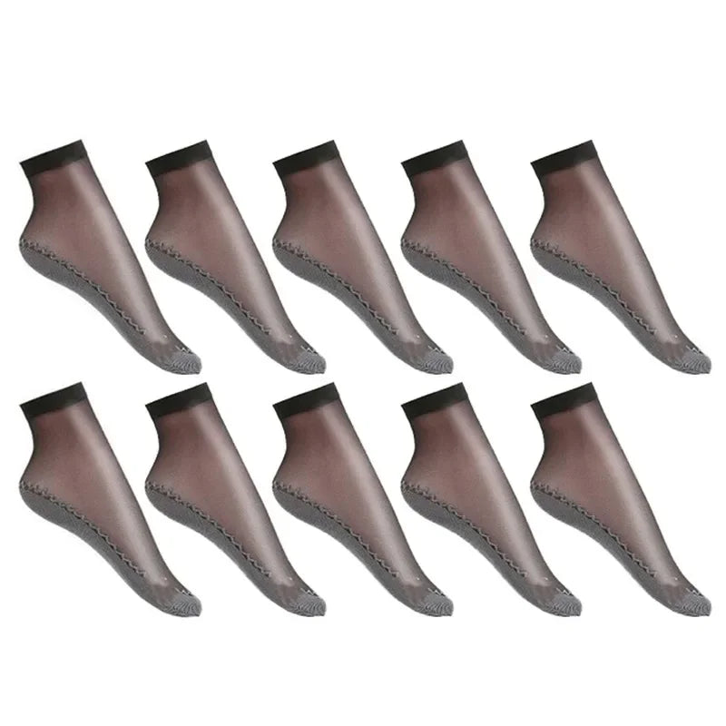 10/20pairs womens anti-slip cotton socks, sweat absorbing anti-slip cotton bottom stretch socks Oasis Select 10 Pairs Black