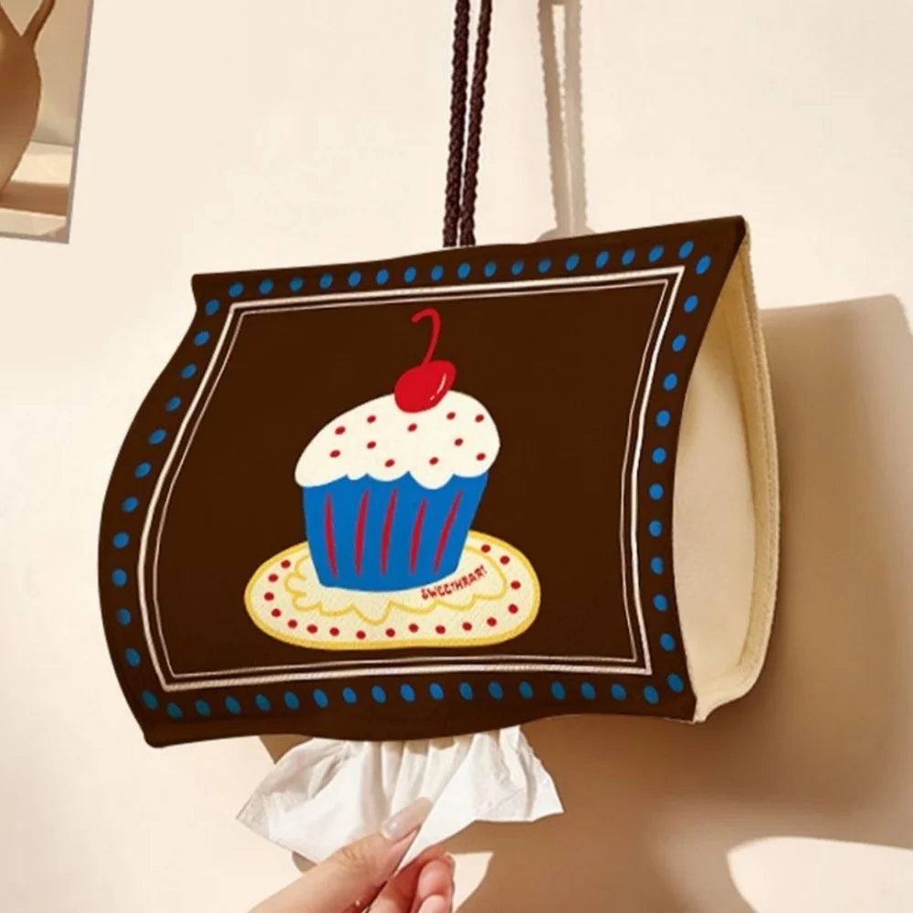 New Year Wealth Prosperity Wall Mounted Tissue Box Hanging Canvas Tissue Bag Wet Wipes Case Removable Napkins Paper Holder Oasis Select Style 4