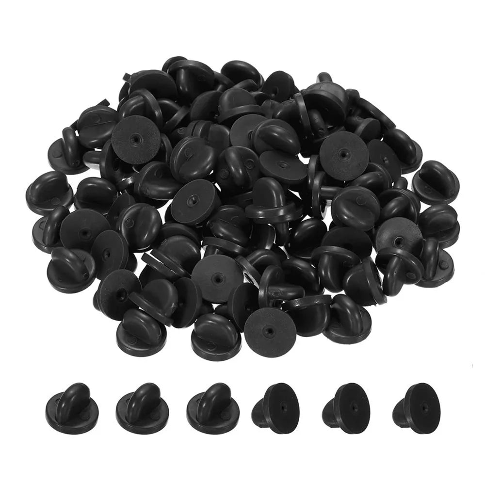50/100/200 Pair Rubber Pin Backs Butterfly Clutch Pin Tie Tacks Blank Pins Holder Keepers for DIY Brooch Jewelry Craft Making Oasis Select