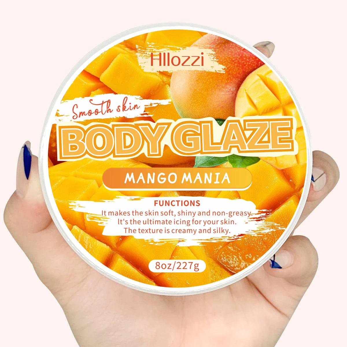 2oz/8oz Mango Mania Body Glaze Nourishing Moisturizing Skin Care Body Butter Refreshing Non-Greasy Body Oil Moisturizing Skin Lo Oasis Select Mango 8oz
