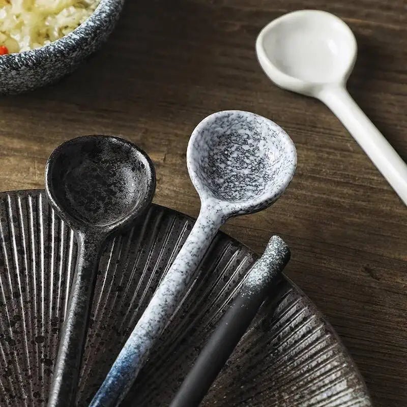 Ceramic Spoon, Soup Spoon Food-grade Spoon Personal Use Spoon Household Eating Spoon Kitchen Tablewear Oasis Select