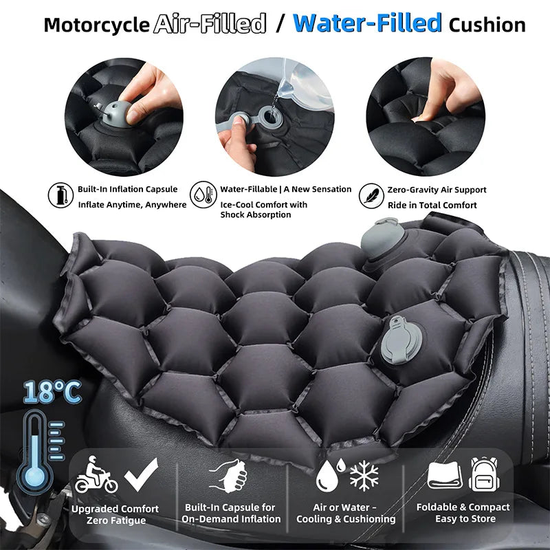 Motorcycle Gel Seat Cushion Motorcycle Seat Cushion 3D Honeycomb Anti-slip Moto Pressure Relief Ride Seat Pad Moto Accessories Oasis Select