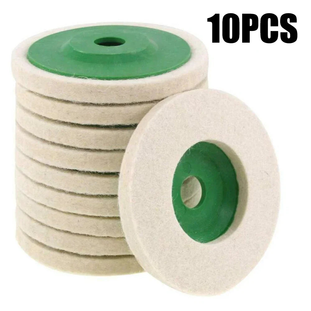 Wool Polishing Buffing Pads 4" Angle Grinder Discs – 3 or 10 Pack Polishing Buffing Pads Oasis Select