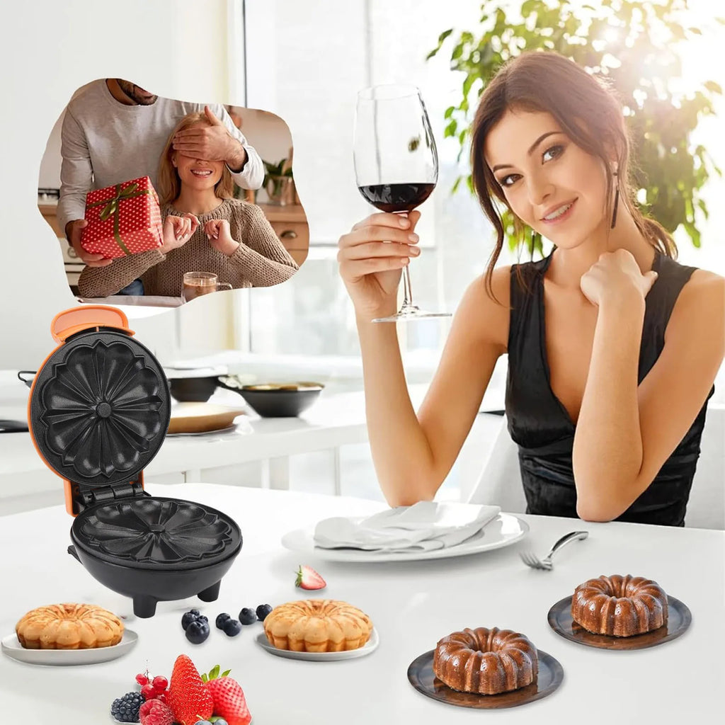 URGGU 350W Mini Electric Cake Maker – Non-Stick Double-Side Heat