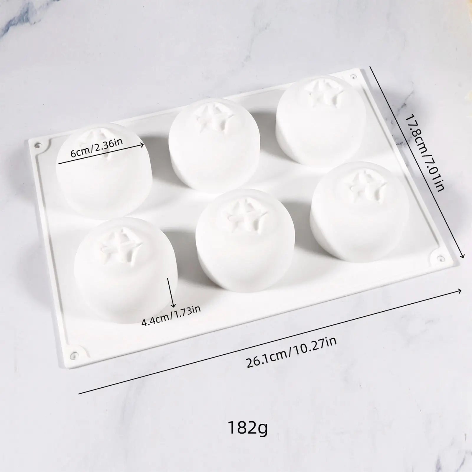 Silicone Baking Mold 6-Cavity Blueberry Food-Grade Heat Resistant Blueberry Shaped Silicone Baking Pan for Chocolate Cookie Oasis Select