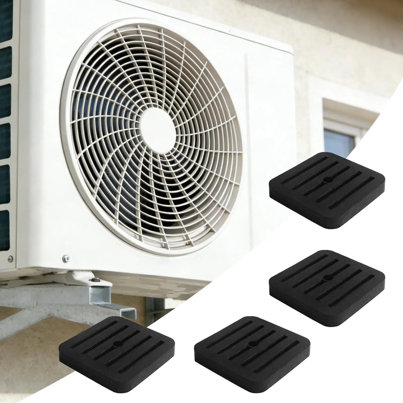 4-Pack Rubber Anti-Vibration Pads for AC & Appliances