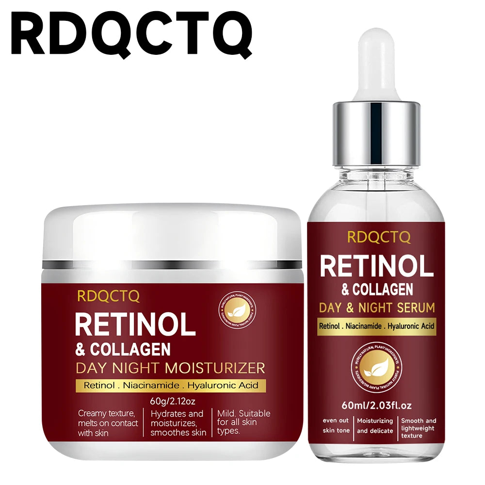Retinol Collagen Day Night Essence & Cream 2-Pack | Niacinamide & Hyaluronic Acid Formula | Gentle Lightweight Texture for Even- Oasis Select