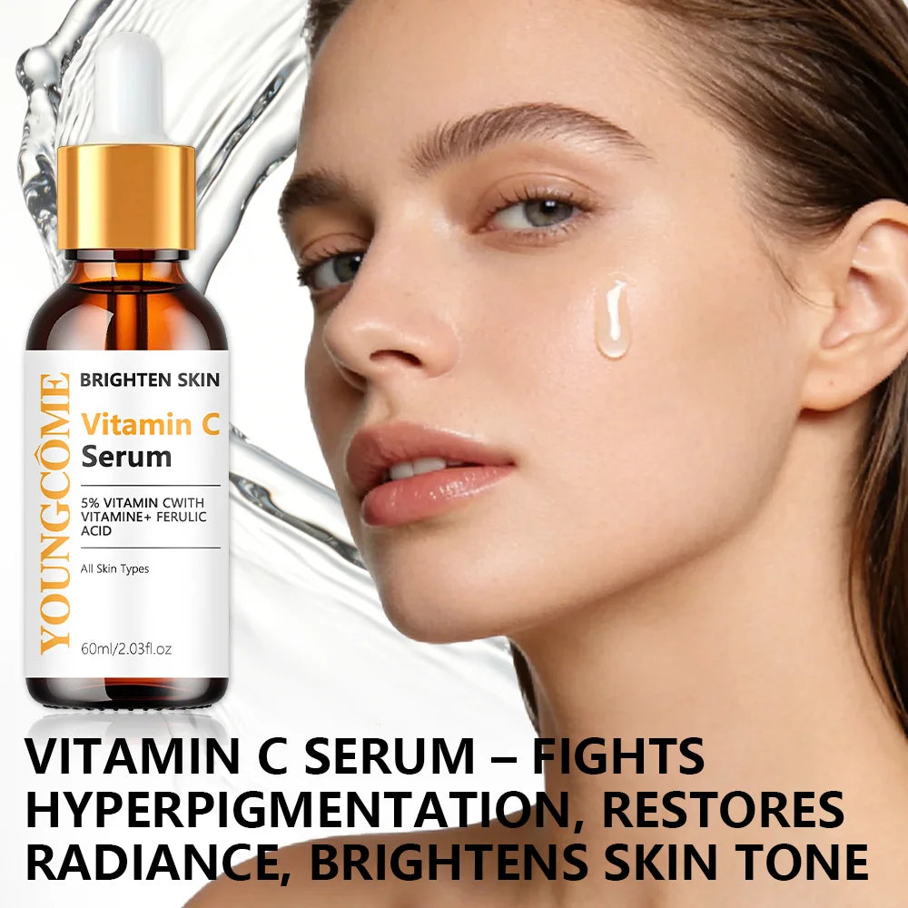 Vitamin C Serum with Vitamin E & Ferulic Acid, Brighten skin Serum for All Skin Types, Daily Conditions Face Serum Oasis Select