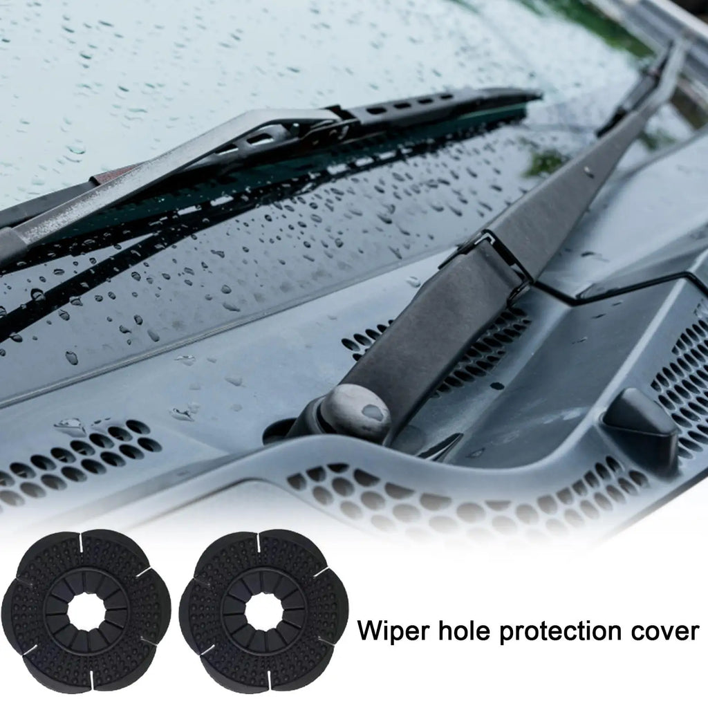 Windshield Wiper Hole Covers Universal Soft Windshield Sleeve 2pcs Car Front Wiper Hole Protection Cover Protective Windshield Oasis Select