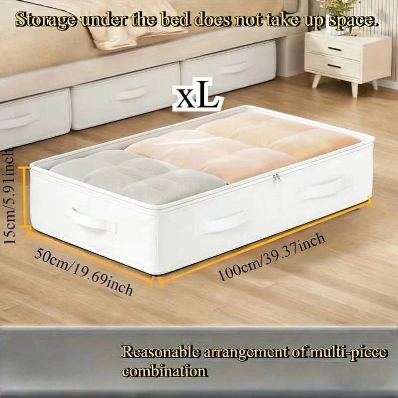 Under Bed Storage Bags with Flip Top, Foldable Non-Woven Organizer for Blankets, Quilts, - Space Saving Container for Dorm, Home Oasis Select 1pc XL