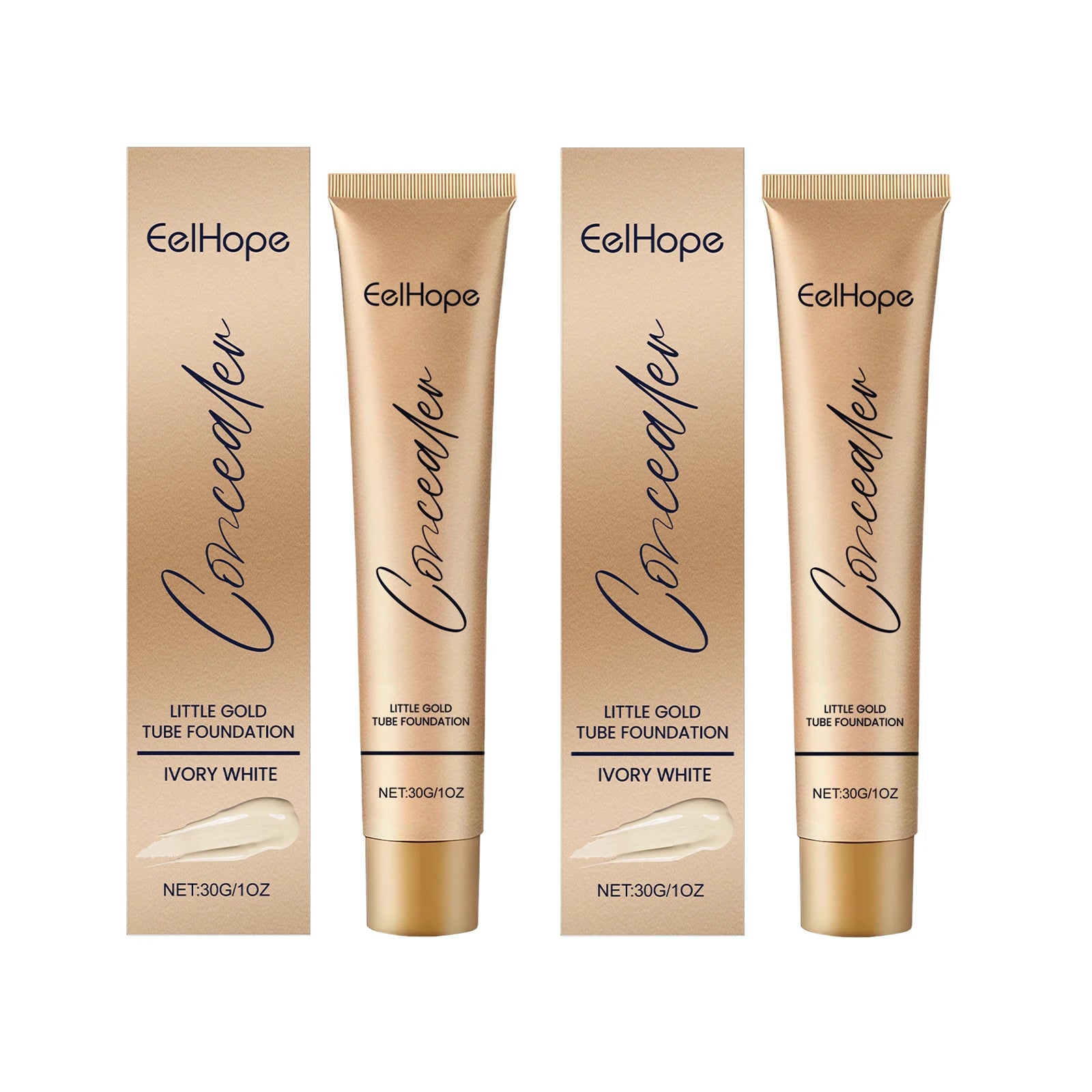 Eelhope 2-in-1 Foundation & Concealer Gold Tube 30ml Foundation Concealer Oasis Select Ivory X 2 pcs