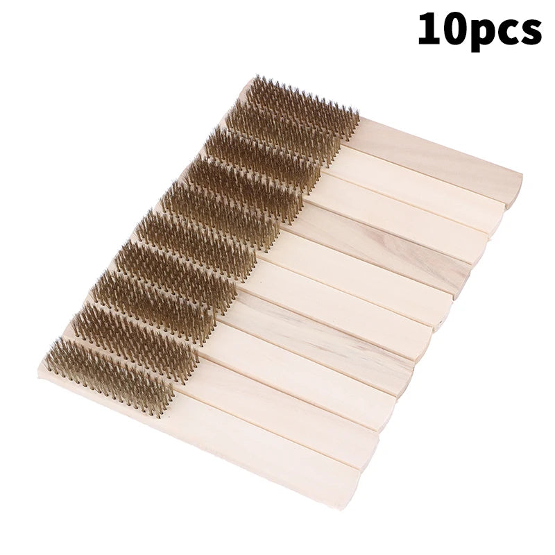 Wood Handle Brass Wire Brush – Polishing, Cleaning & Rust Removal