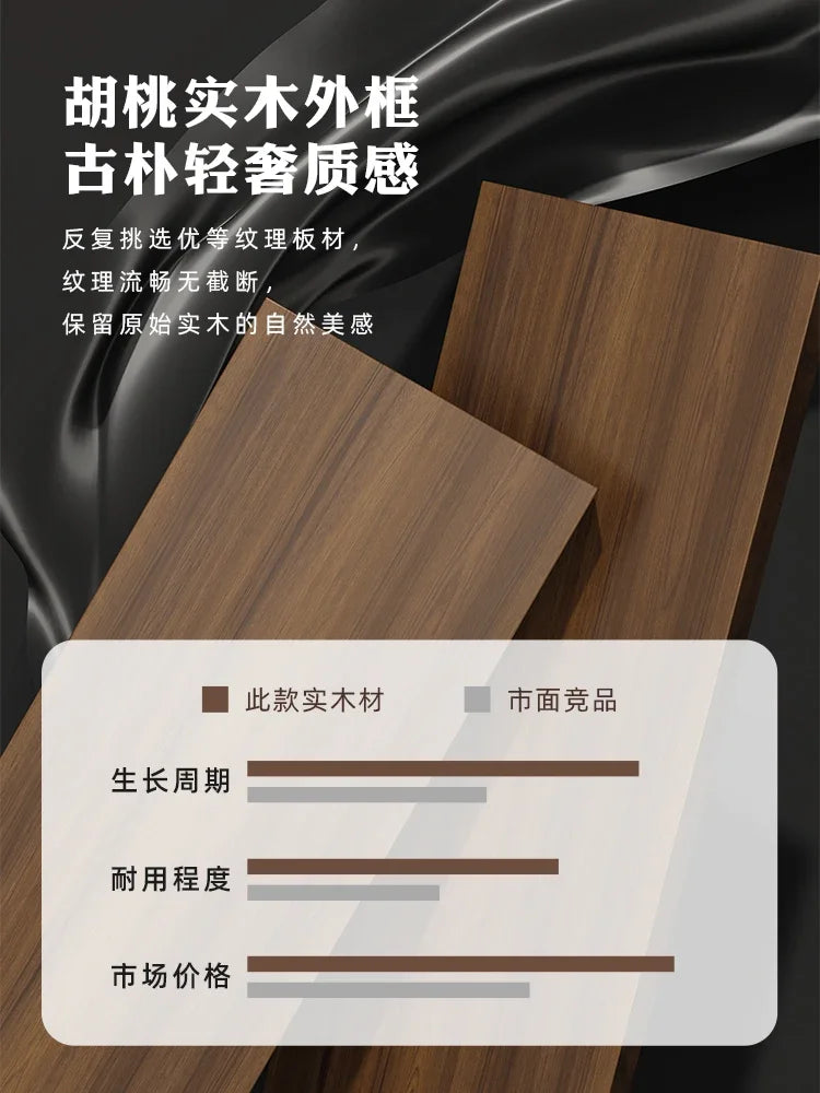 New Chinese Solid Wood Wall Clock Living Room Household Quartz Clock with Calendar Atmospheric Decorative Clock Oasis Select