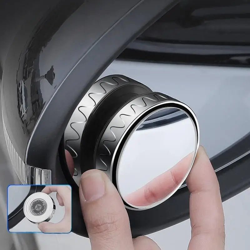 1 Pair 360 Blind Spot Mirror Adjustable Round Frame Wide-angle Rearview Car Rearview Sucker Mirrors Auxiliary Convex Mirror Oasis Select