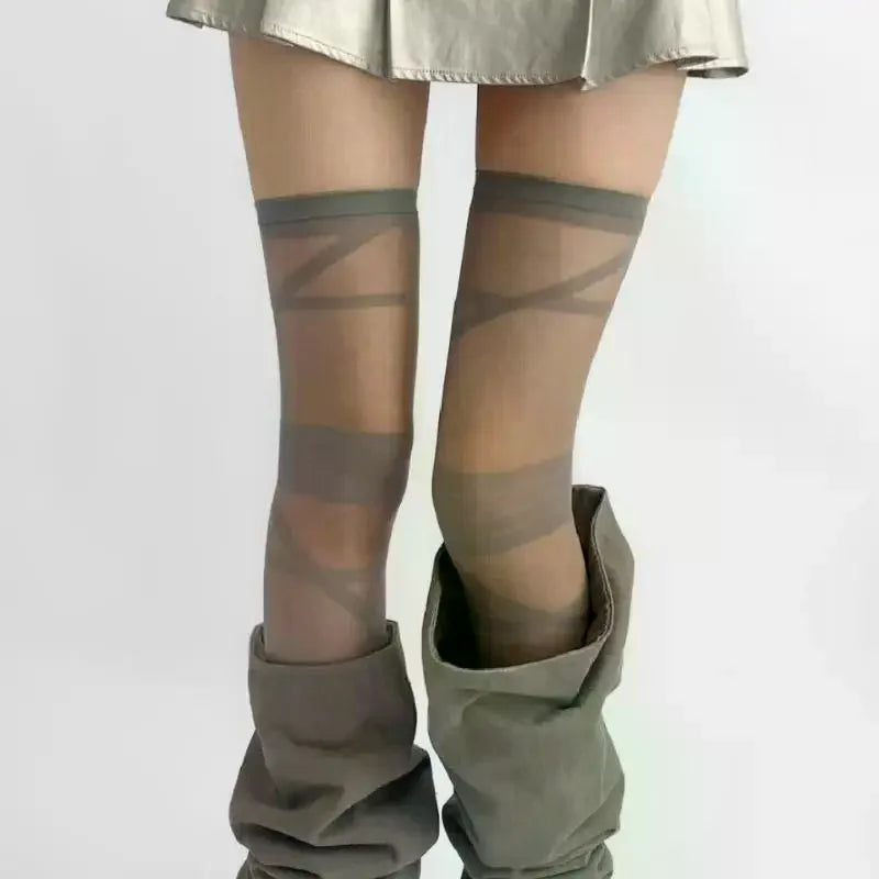 Lolita Women Stockings Ultra-thin 1 Pair Transparent Crystal Silk Fashion Socks Girls Breathable Mesh for Summer Wear Oasis Select