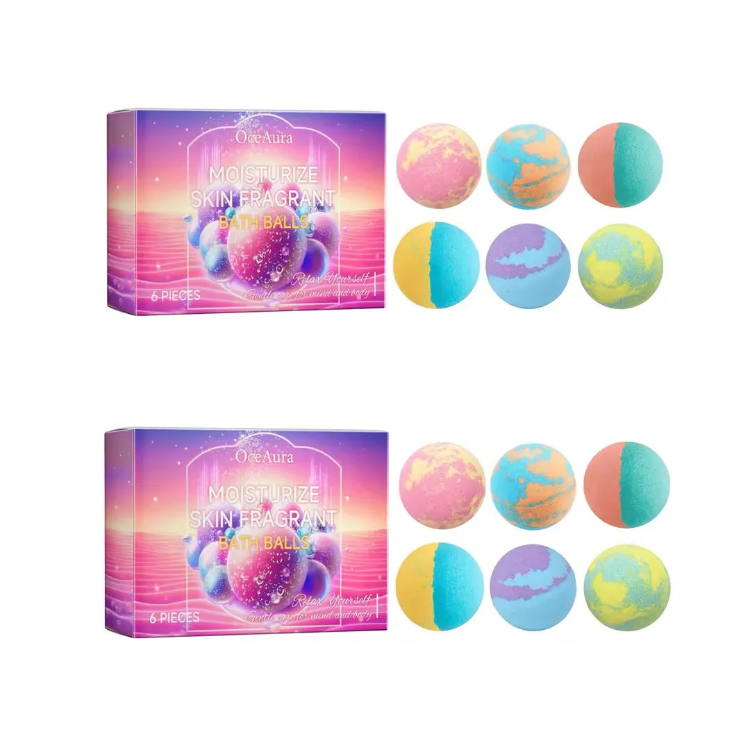 6PCS Colorful Bath Balls Gift Set Deep Moisturizing Skin Exfoliating Reduce Dryness Cheerful Scent Relax Spa Bath Flavor Balls Oasis Select 12pcs boxed