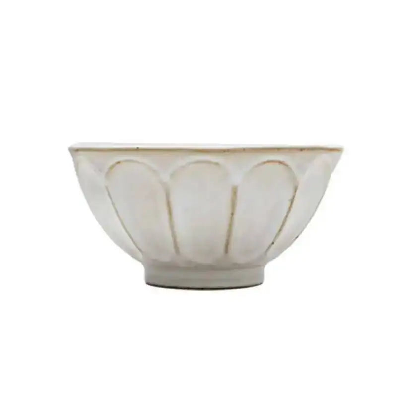 Retro Flower Shape Ceramic Dinner Plate Tableware Steak Dish Fish Long Tray Salad Rice Soup Noodles Bowl Oasis Select