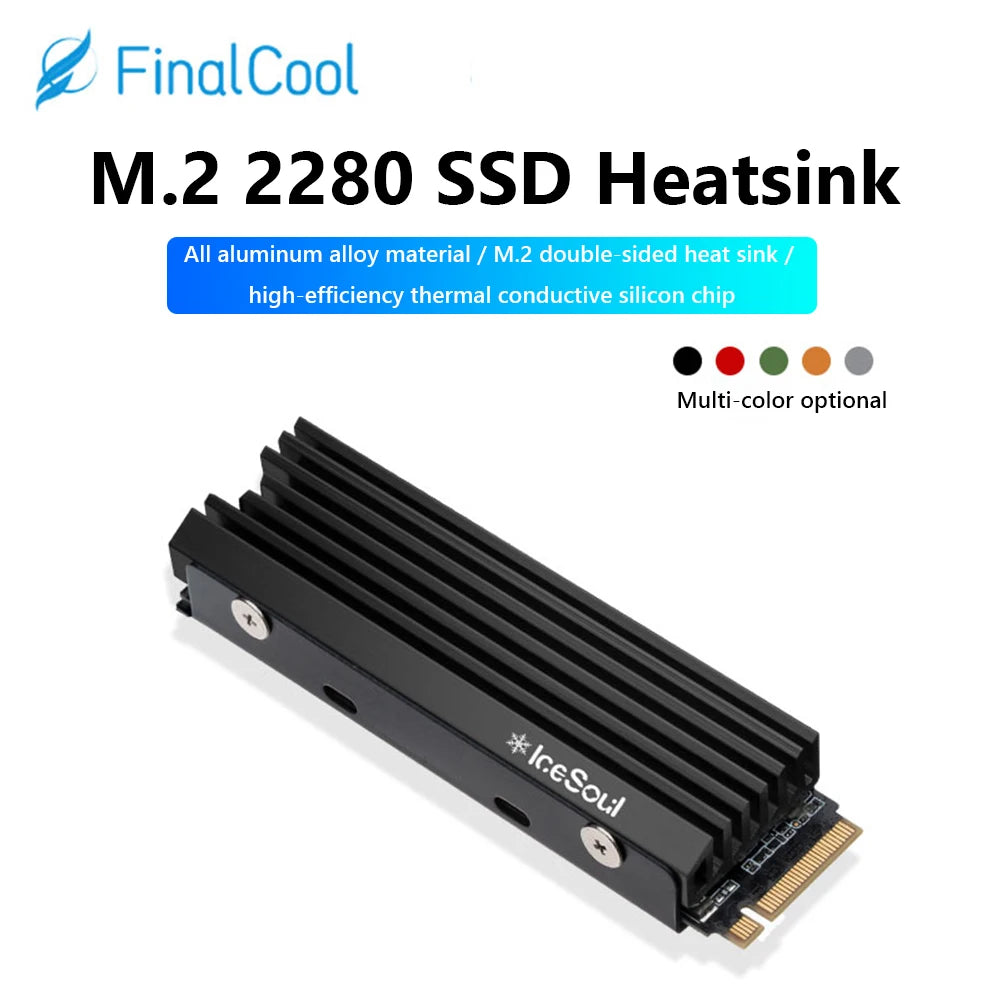 M.2 2280 NGFF/NVME SSD Heatsink Aluminum Heatsink with Silicone Thermal Pad Solid State Drive Radiator PC Accessories Oasis Select