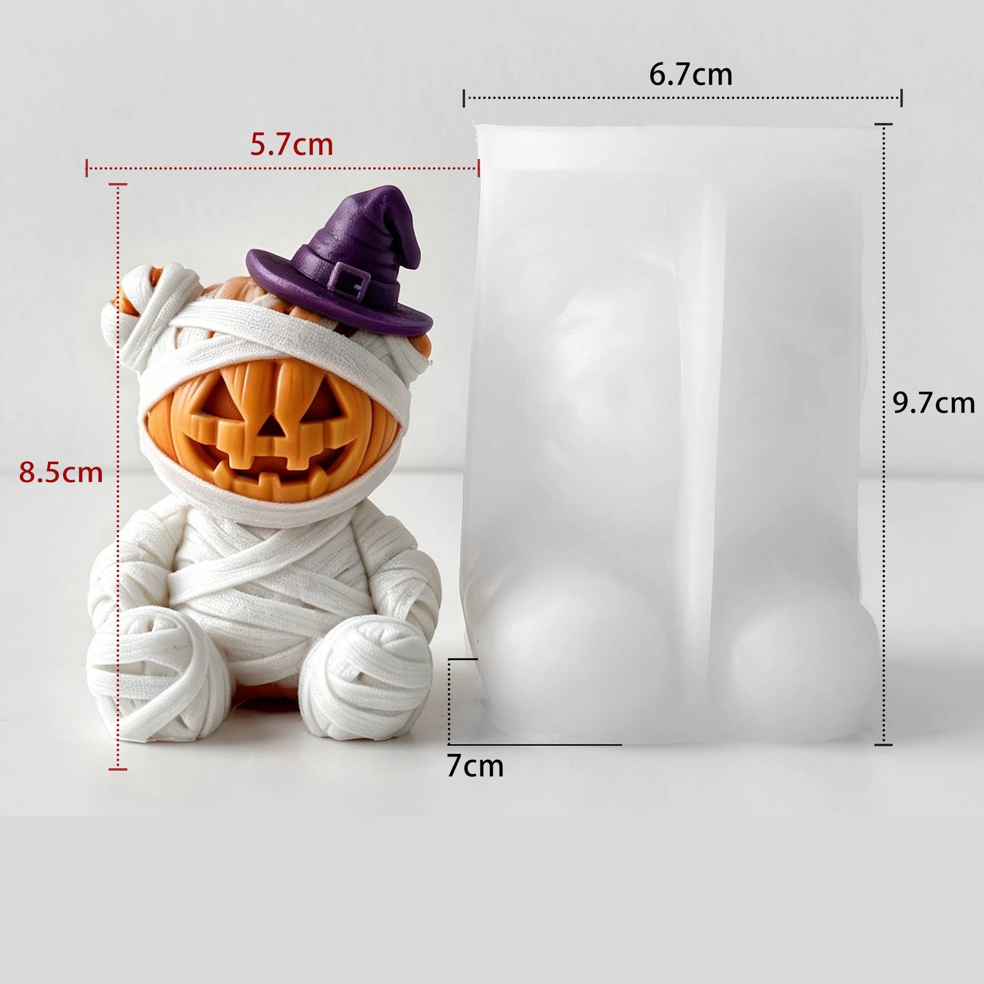 3D Silicone Candle Mold Halloween Pumpkin Mummy Bear Shape for DIY Aromatherapy Gypsum Handmade Home Decor Oasis Select