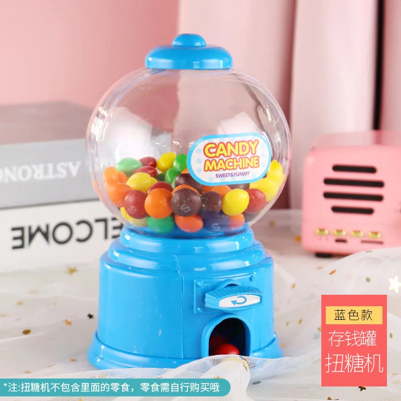 Plastic Candy Machine Cute Candy Dispenser Portable Bank Deposit Box Sweets Machine Nice Gift for Children Home Decor Oasis Select miudanji-blue