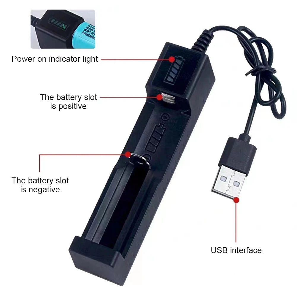 Universal USB Charger for 18650 26650 14500 Lithium Batteries