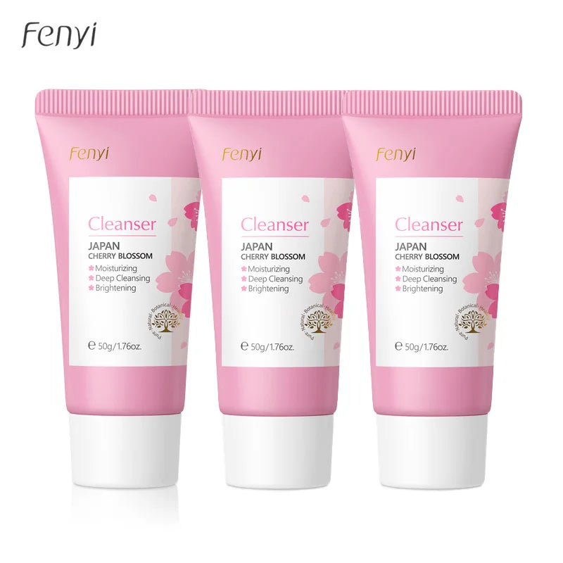 Sakura Facial Cleanser Moisturizing Brightening Acne Removal Oil Control Face Wash for Women& Men 50g Sakura Foam Cleanser Set Oasis Select 3pcs