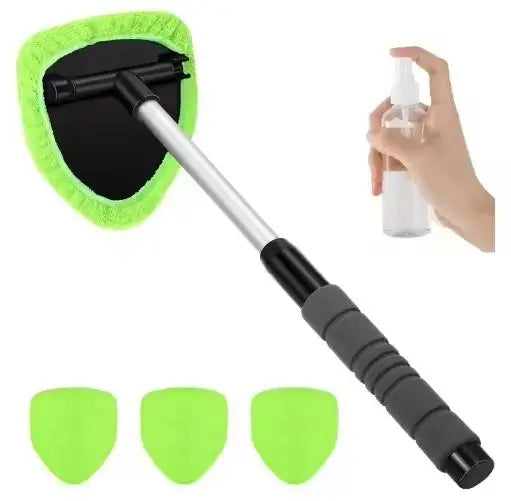 Microfiber Car Windshield Cleaning Brush Kit – Extendable Handle