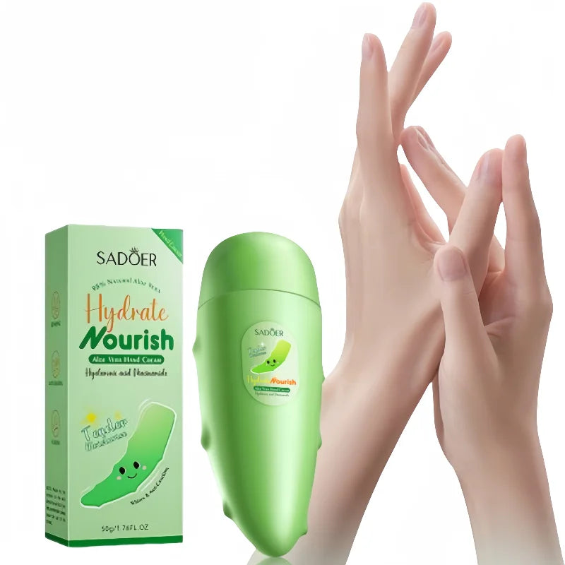 SADOER Aloe Vera Hand Cream 50g – Moisturizing & Non-Greasy Hand & Body Cream Oasis Select