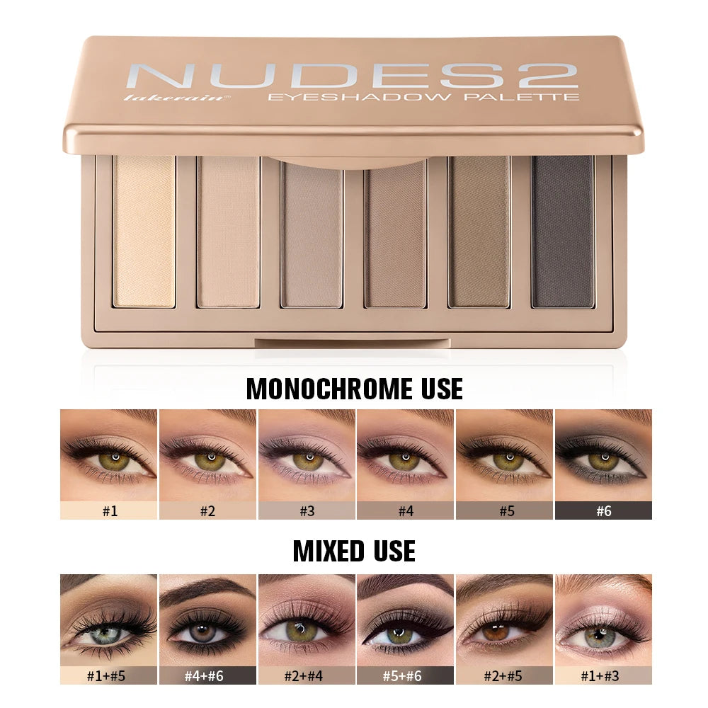 Lakerain Eyeshadow Palette Long-Lasting Eye Makeup Rich Pigment Neutral Shades Blendable Color Matte Nudes Eyeshadow Palette Oasis Select