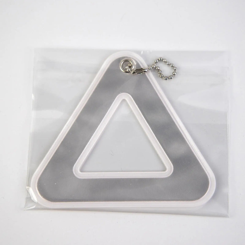 1PC Reflective Signs Triangle Signs Safety Warning For Bicycle Hanging Tag W Elastic Cord Bike Night Visible Riding Safety Oasis Select